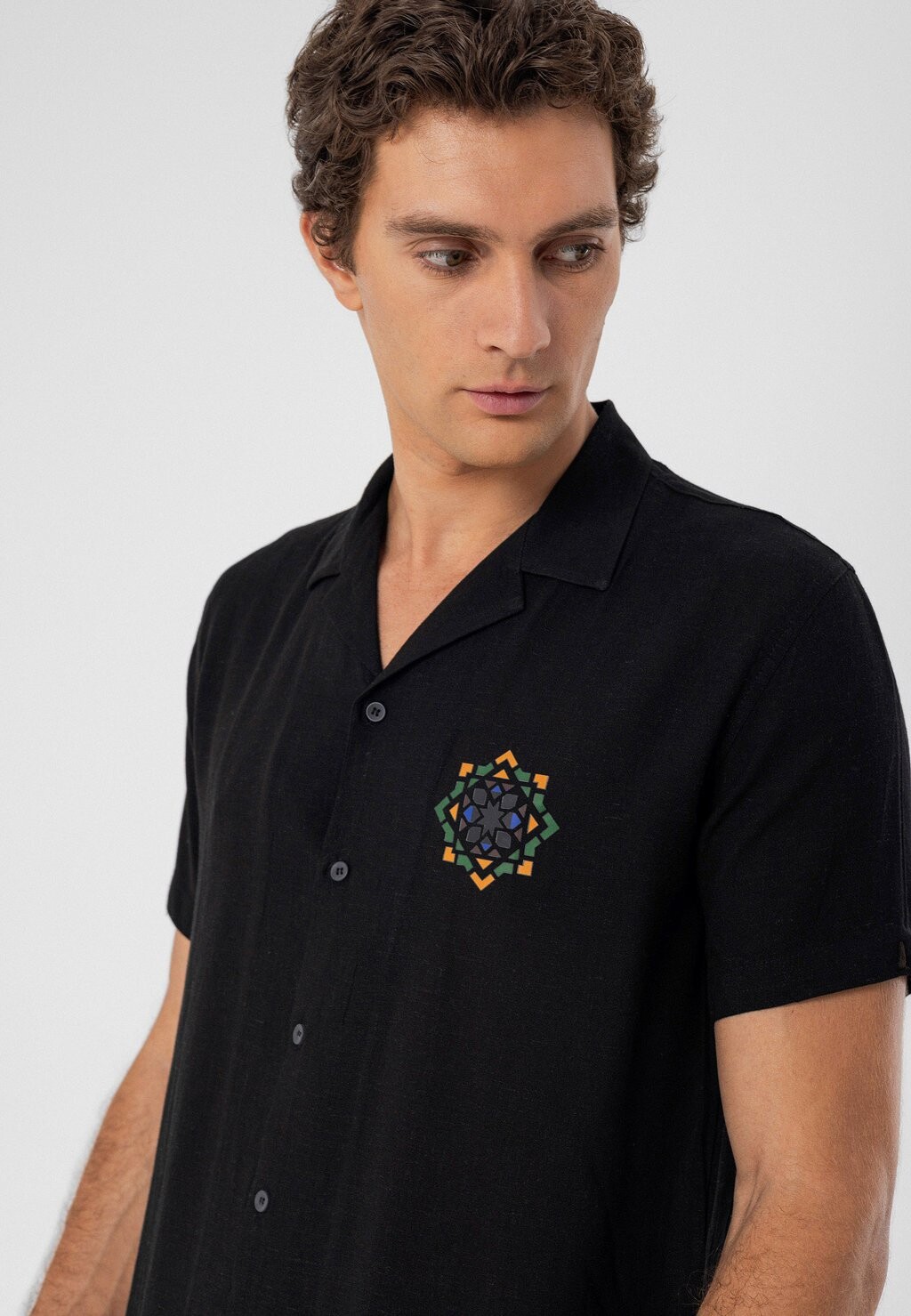 

Рубашка LAPEL COLLAR SHORT SLEEVE Antioch, черный