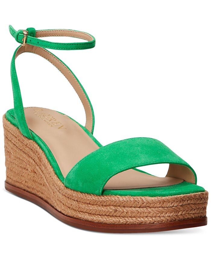 

Женские босоножки на танкетке Leona Espadrille на платформе Lauren Ralph Lauren, зеленый