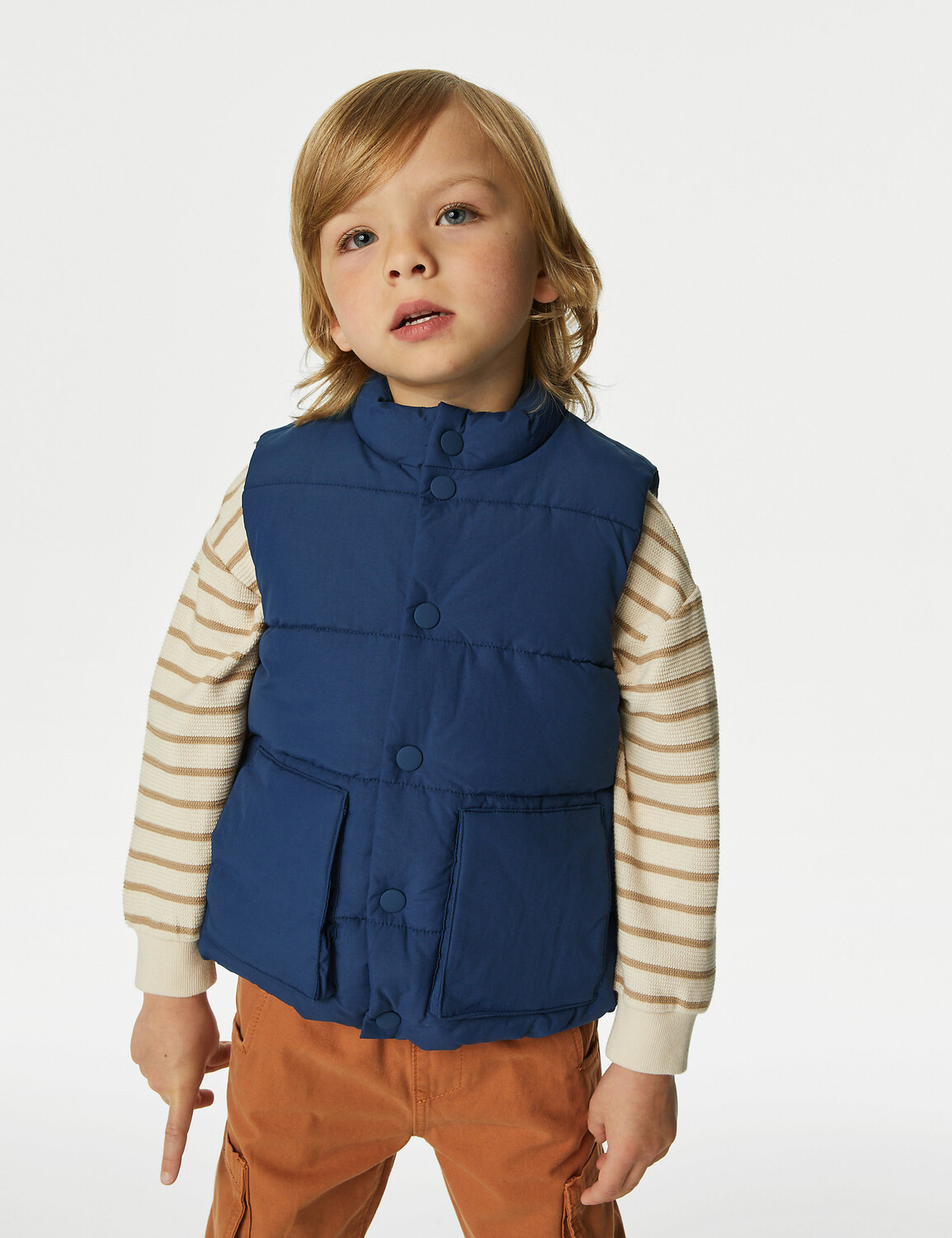 

Утепленный жилет Stormwear (2–8 лет) Marks & Spencer, темно-синий
