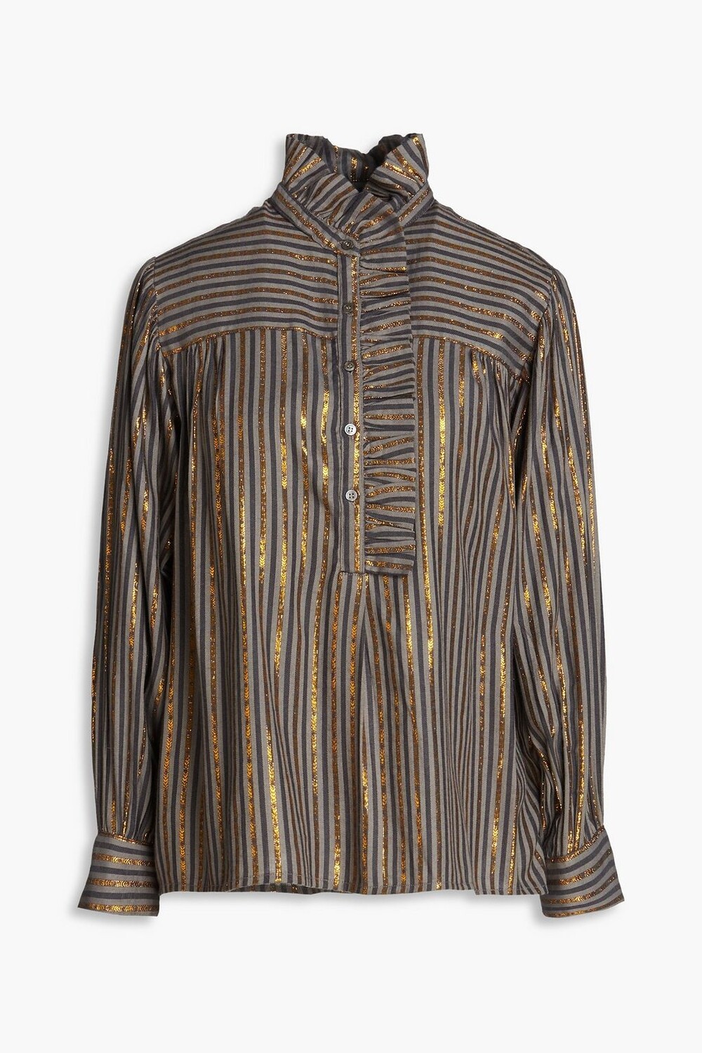 

Твиловая блузка Eddy в полоску с эффектом металлик ANTIK BATIK, серый