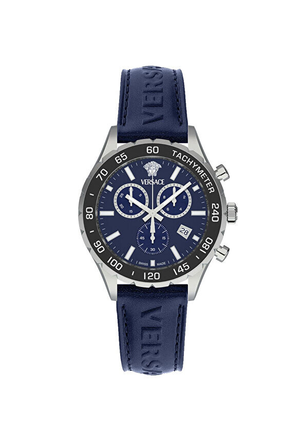 

Vrscvepca0124 кожаные мужские наручные часы Versace, синий