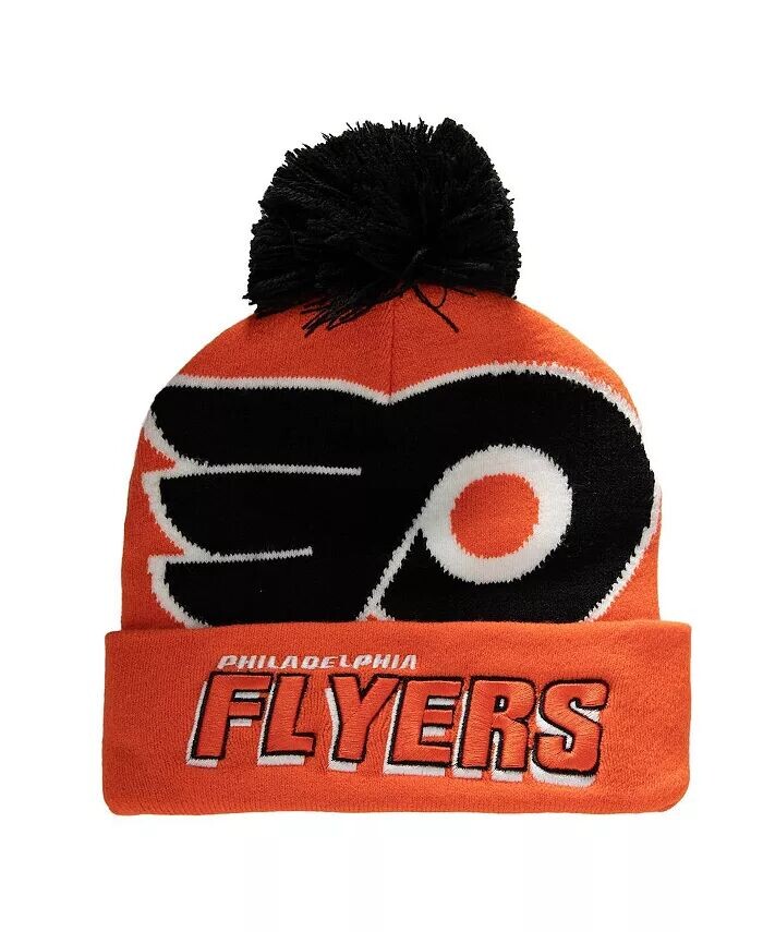 

Мужская оранжевая вязаная шапка Philadelphia Flyers с манжетами и помпоном Mitchell & Ness, оранжевый