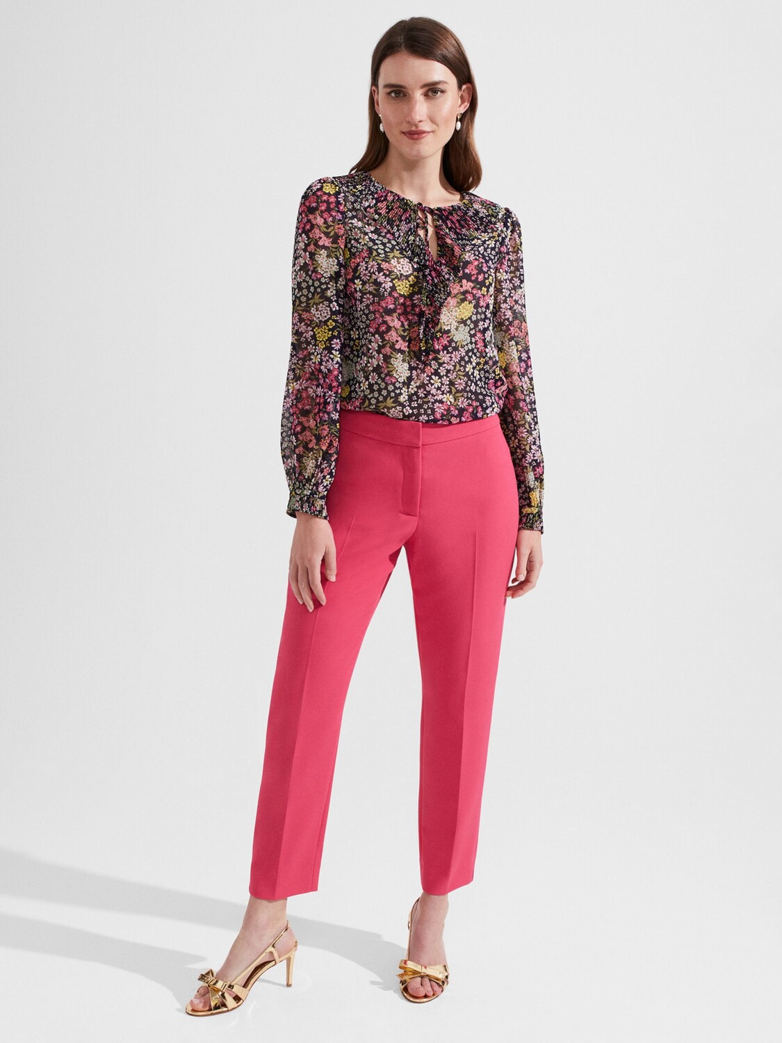 

Брюки Hobbs Kaia Slim, розовая герань, Розовый