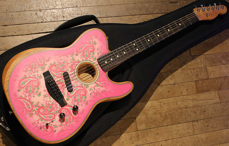 Акустическая гитара Fender Limited Edition American Acoustasonic Telecaster Pink Paisley электрогитара fender american acoustasonic telecaster 2023 black