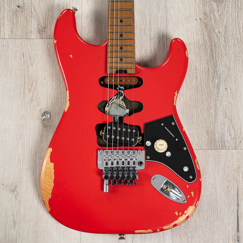 электрогитара in stock 2023 evh frankie relic electric guitar in red finish 3449 Электрогитара EVH Frankie Relic Series Guitar, Maple Fretboard, Relic Red