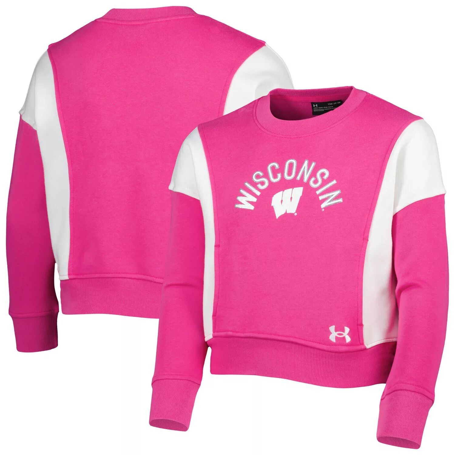 

Розовый флисовый пуловер с капюшоном для девочек Youth Under Armour Wisconsin Badgers Under Armour