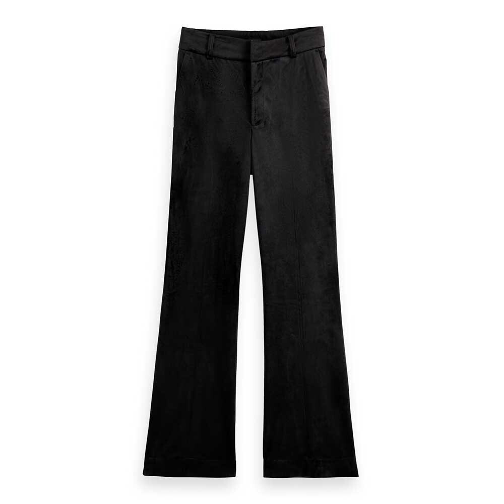 

Брюки Scotch & Soda Velvet Flared Fit High Waist, черный