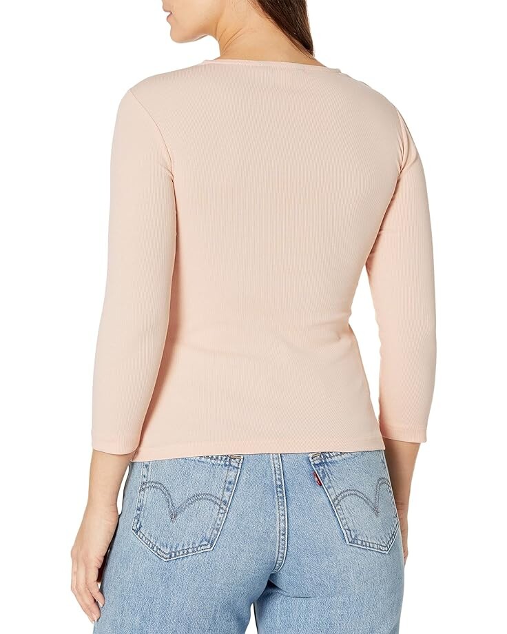 

Топ LAUREN Ralph Lauren Petite Ring-Front Rib-Knit Top, цвет Pale Pink