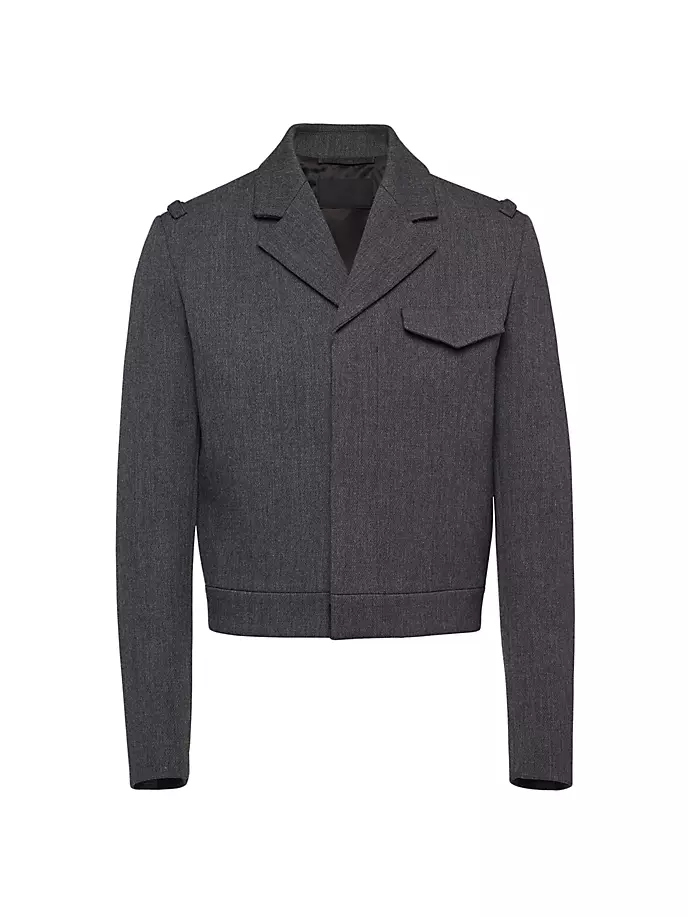 Шерстяная блузонная куртка Prada, серый