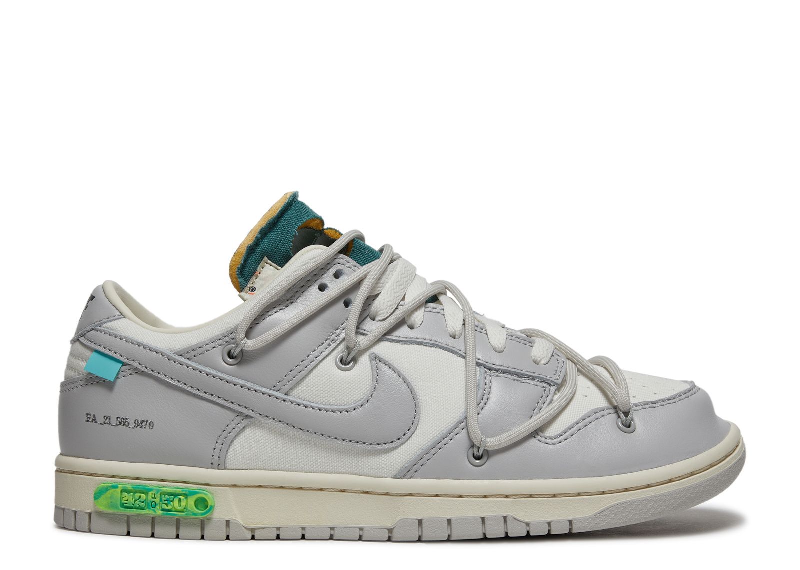 Кроссовки Nike Off-White X Dunk Low 'Lot 42 Of 50', белый