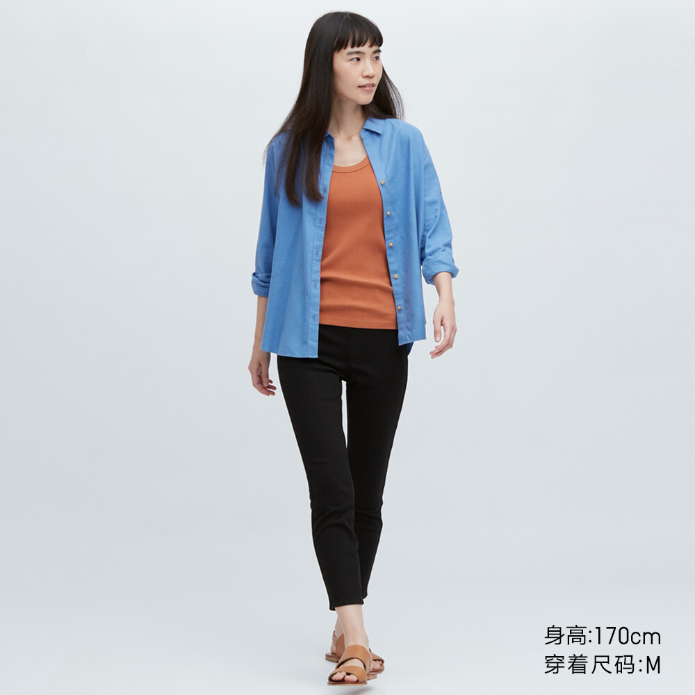 

Брюки Uniqlo укороченные узкие с высокой талией, черный