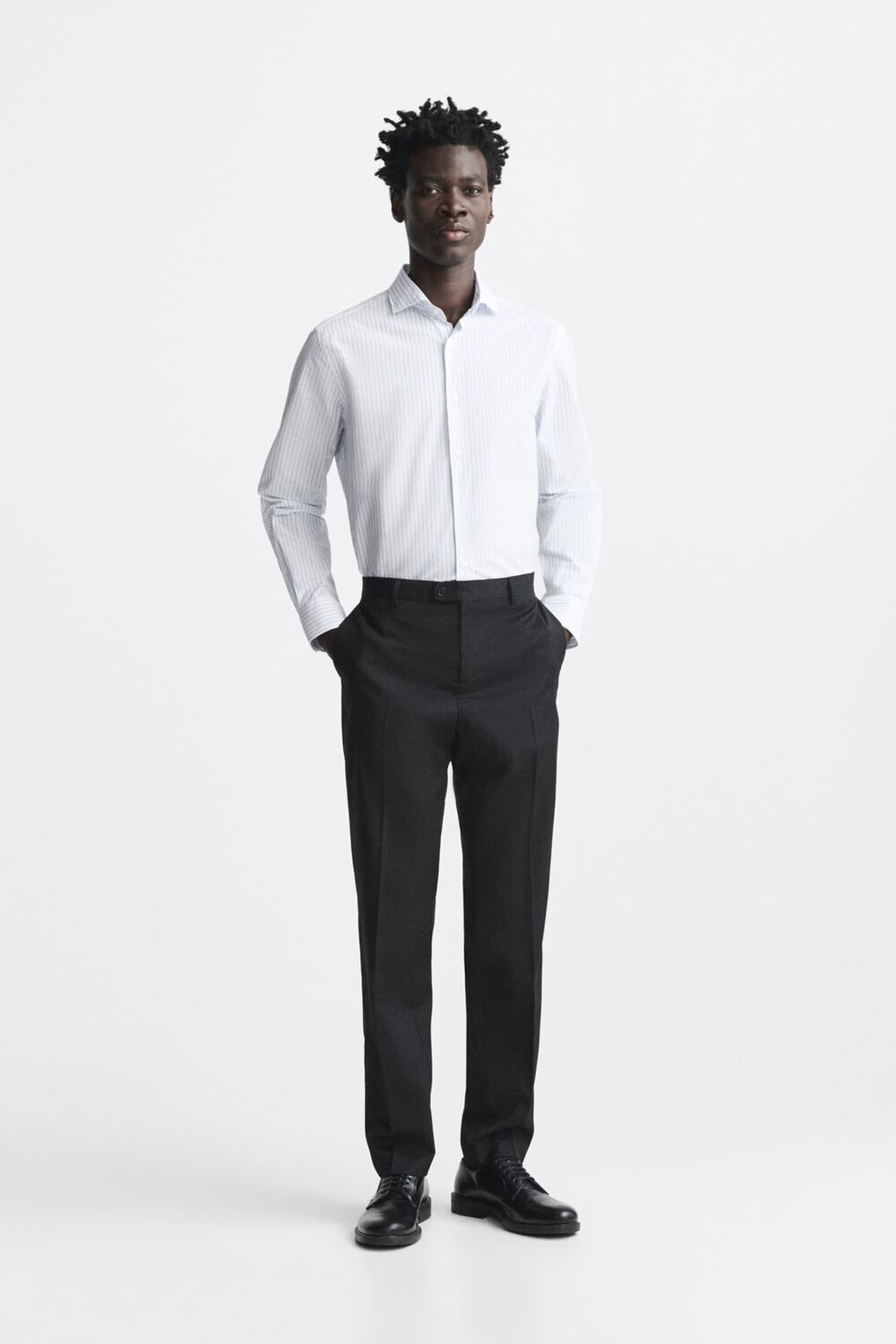 

Полосатая фактурная рубашка ZARA, белый