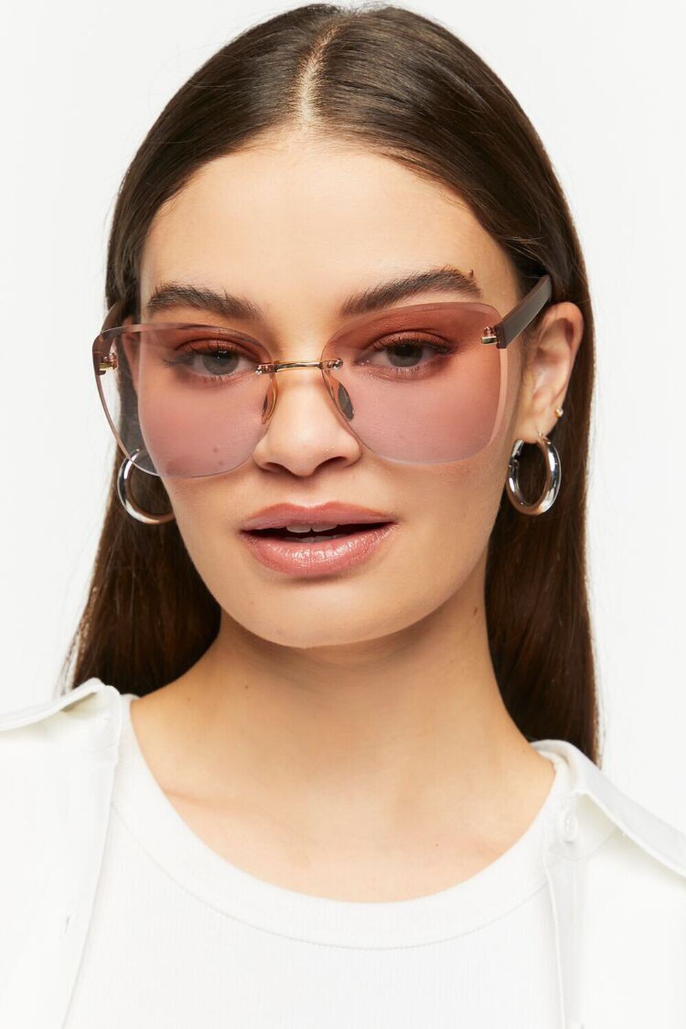

Солнцезащитные очки кошачий глаз с градиентом Forever 21, золотой