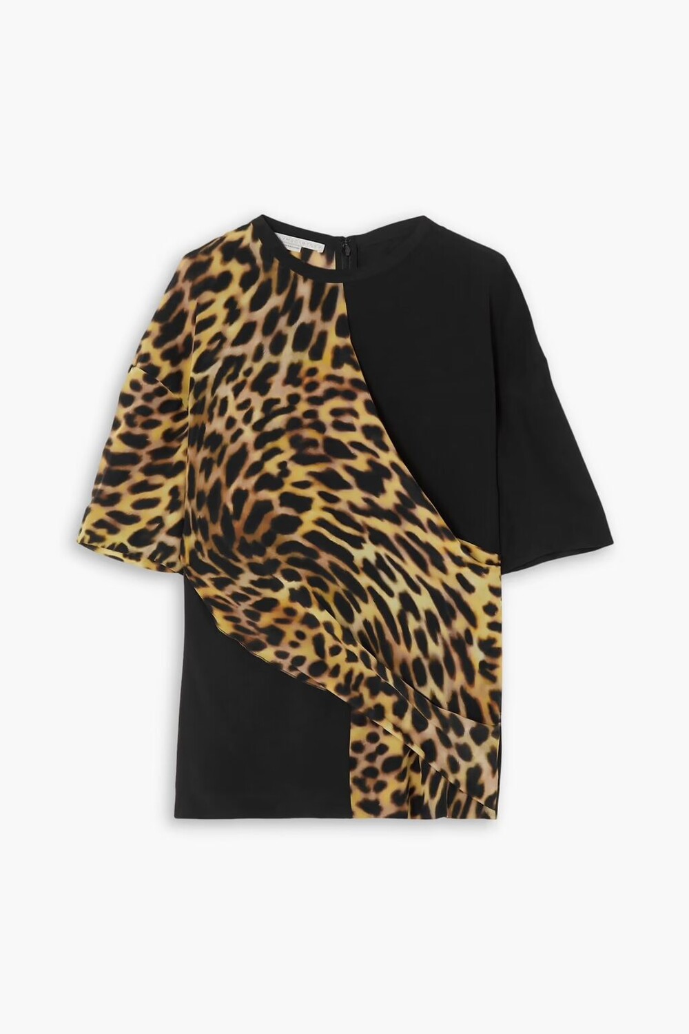 

Драпированный шелковый топ с леопардовым принтом Stella Mccartney, цвет Animal print