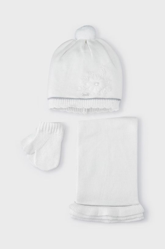 Детский наряд Mayoral, белый зимняя флисовая вязаная шапка для мужчин и женщин мягкая теплая балаклава шерстяной шарф хомут шапка теплая шапка шарф