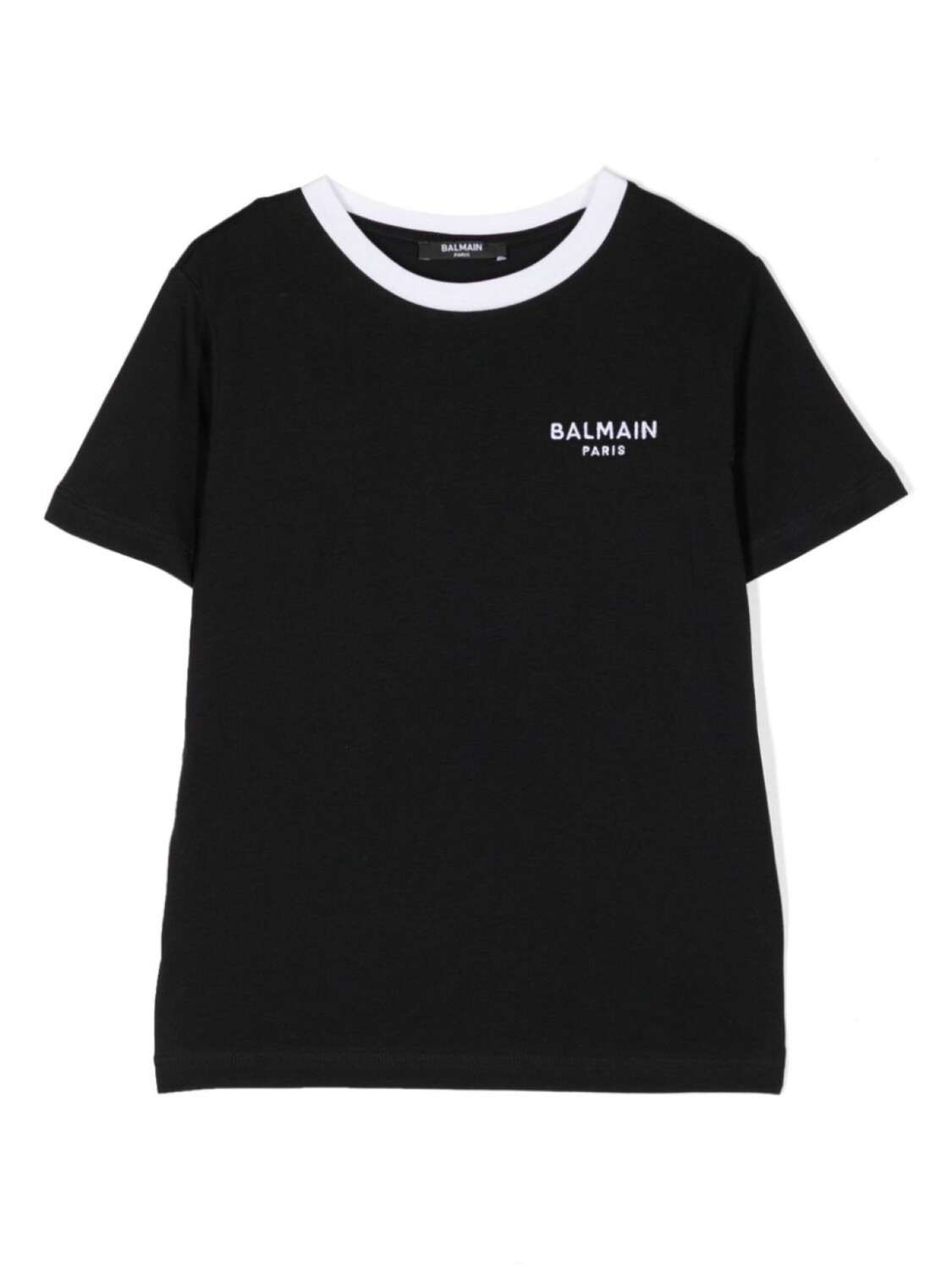 

Футболка с вышитым логотипом Balmain Kids, черный