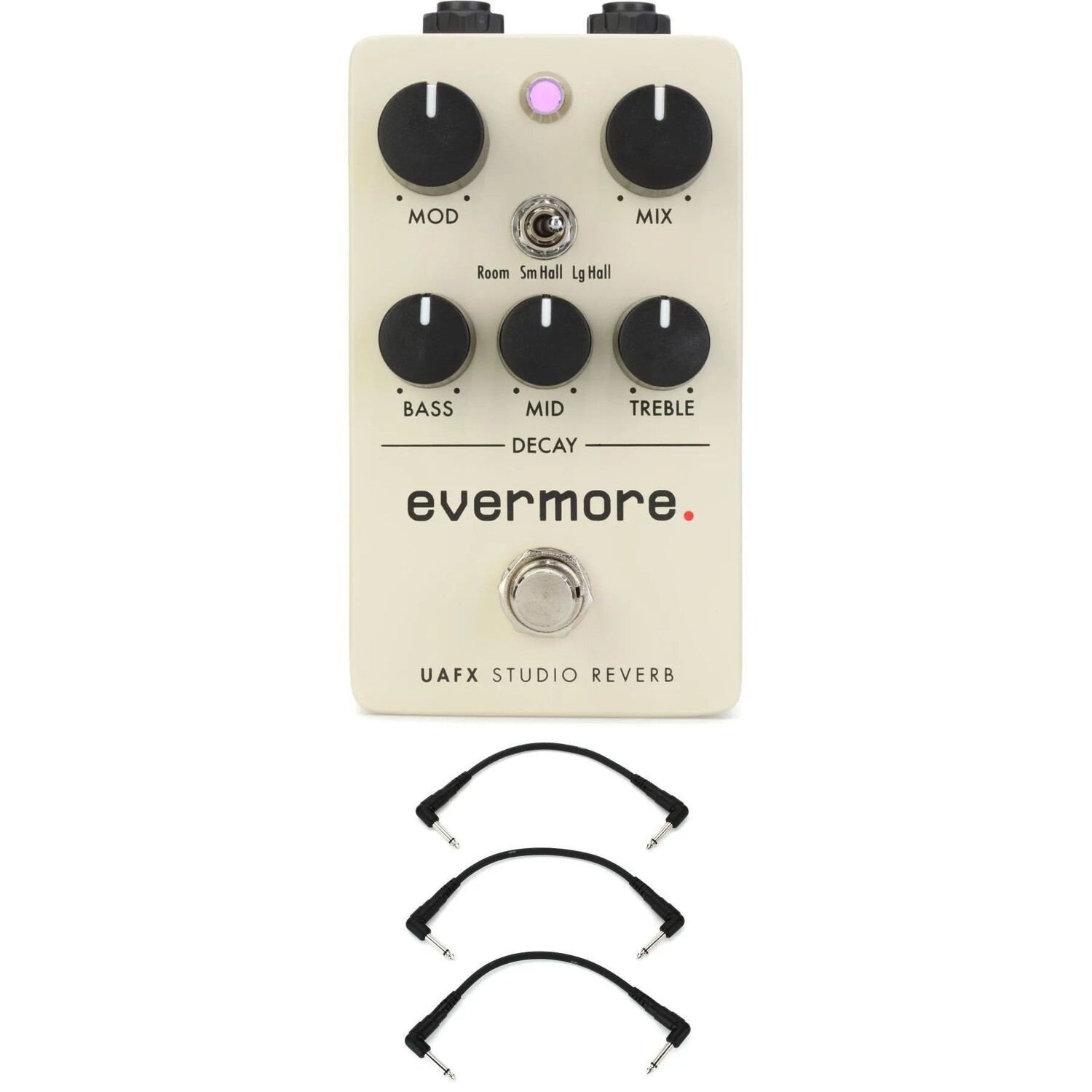 

Новая педаль эффектов для гитары Universal Audio UAFX Evermore Studio Reverb и 3 соединительных кабеля