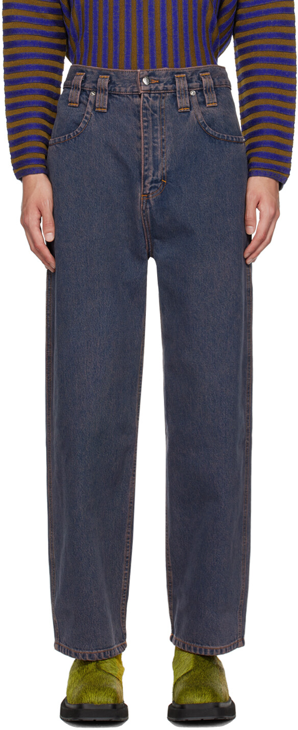 

Эксклюзивные фиолетовые джинсы Eckhaus Latta SSENSE, Серый
