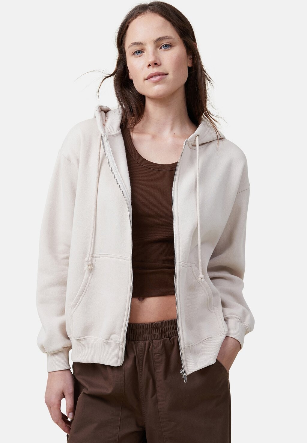 

Толстовка CLASSIC ZIP THROUGH Cotton On, цвет stone