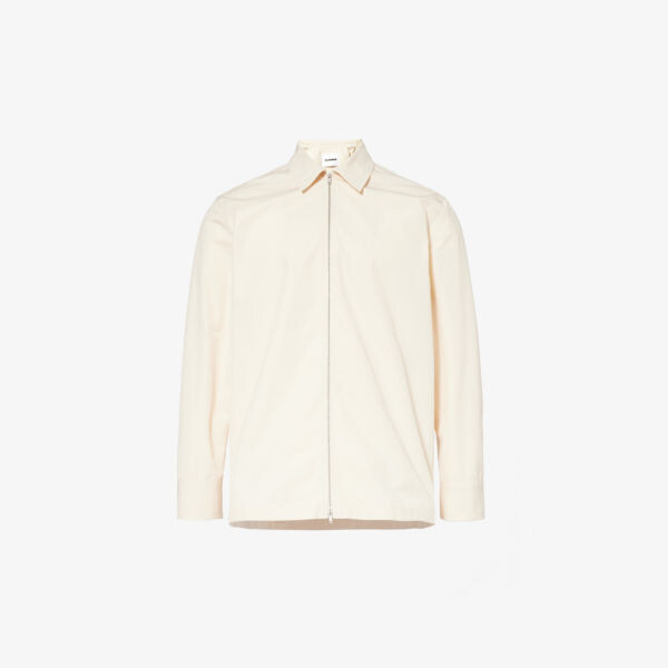 

Хлопковая рубашка обычного кроя на молнии Jil Sander, белый