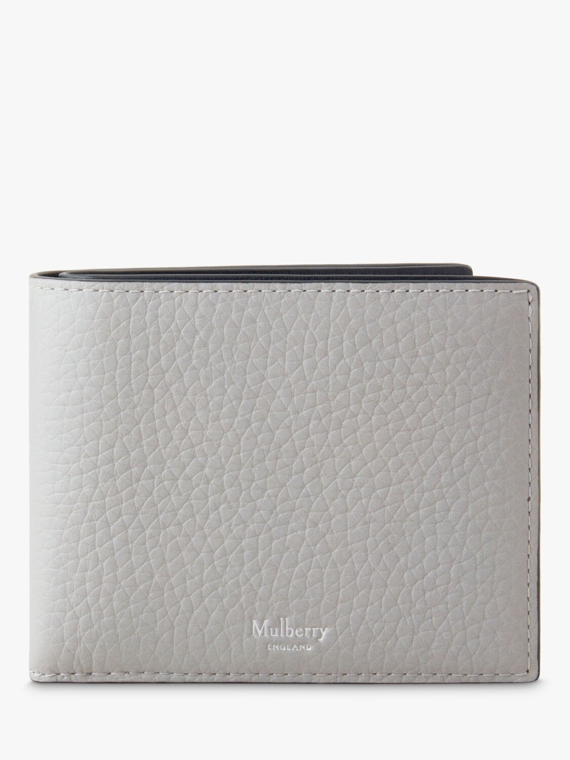 

Кошелек Mulberry из плотной зернистой кожи на восемь карт, бледно-серый