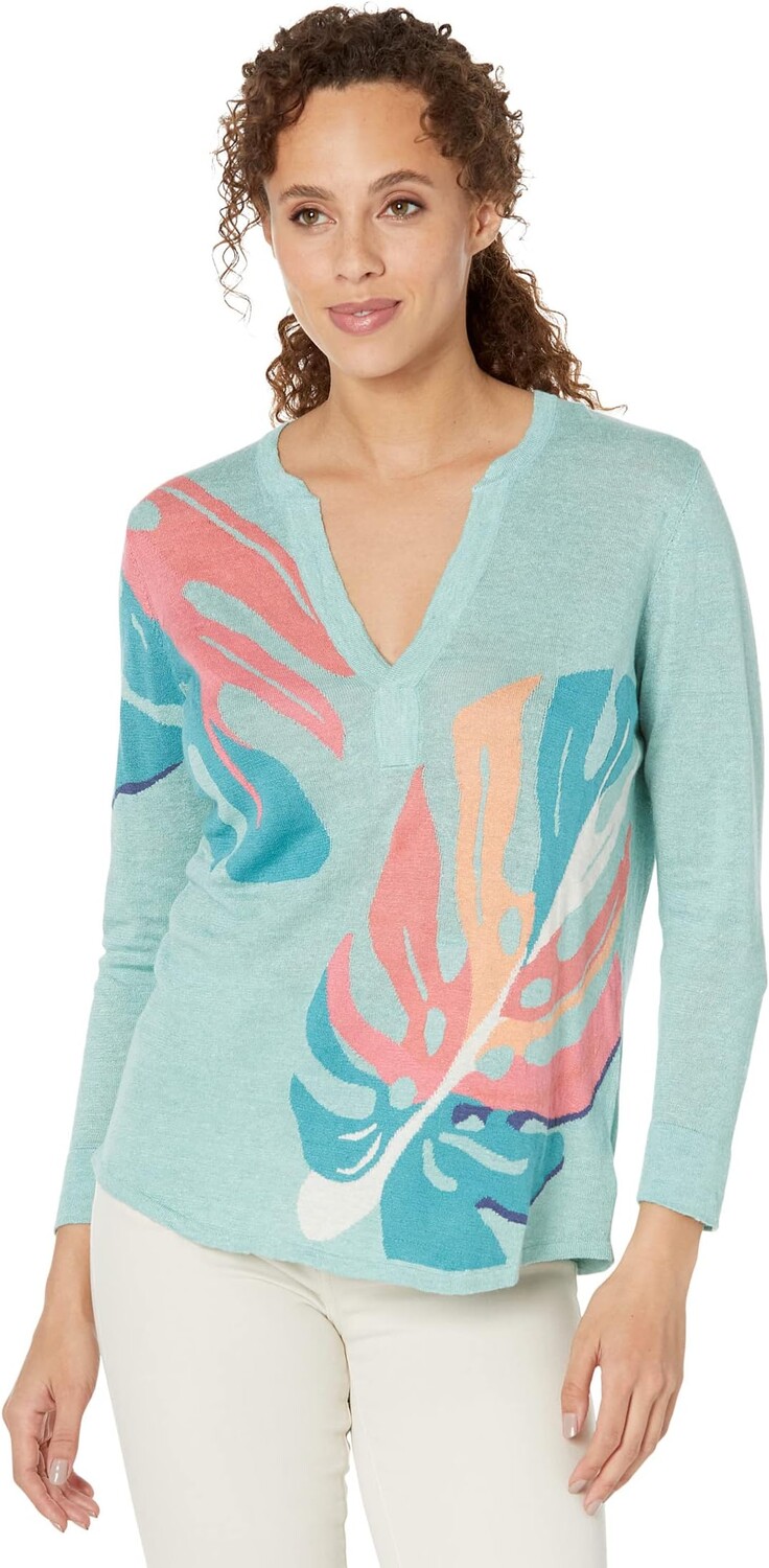 

Свитер Fiesta Fronds NIC+ZOE, цвет Aqua Multi