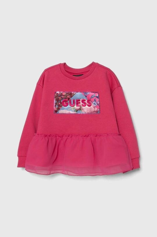 

Детская хлопковая толстовка Guess, розовый