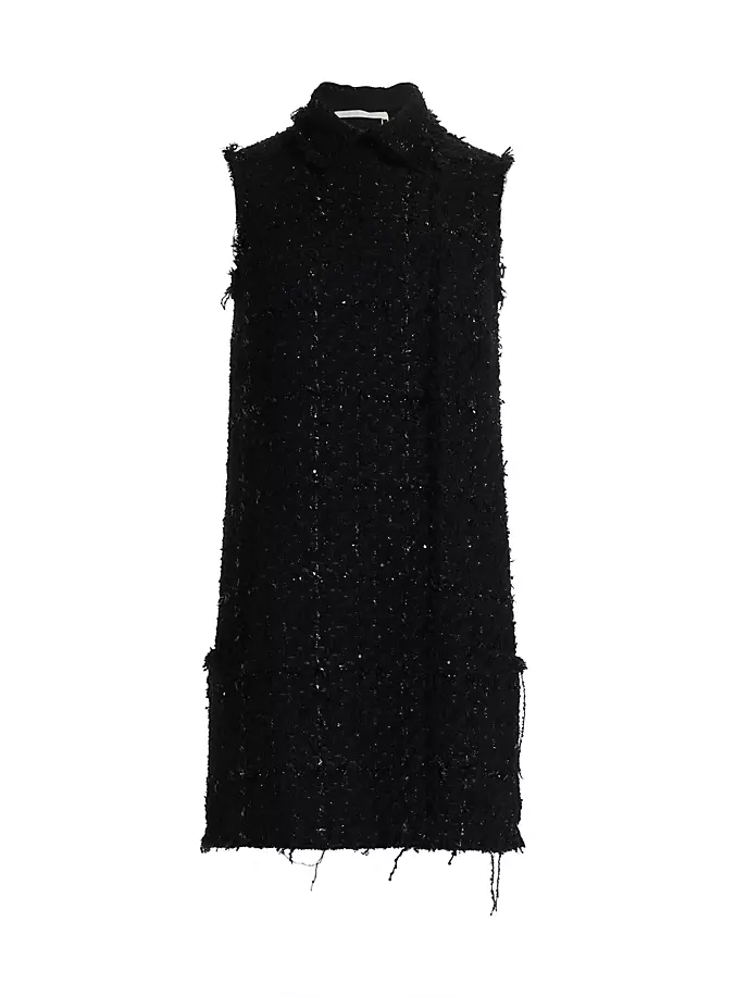 

Твидовое платье прямого кроя с эффектом металлик Jason Wu Collection, черный
