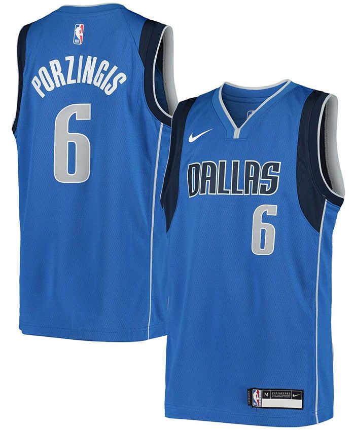 цена Джерси Big Boys and Girls Dallas Mavericks 2020/21 Swingman Icon Edition - Кристапс Порзингис Nike, голубой
