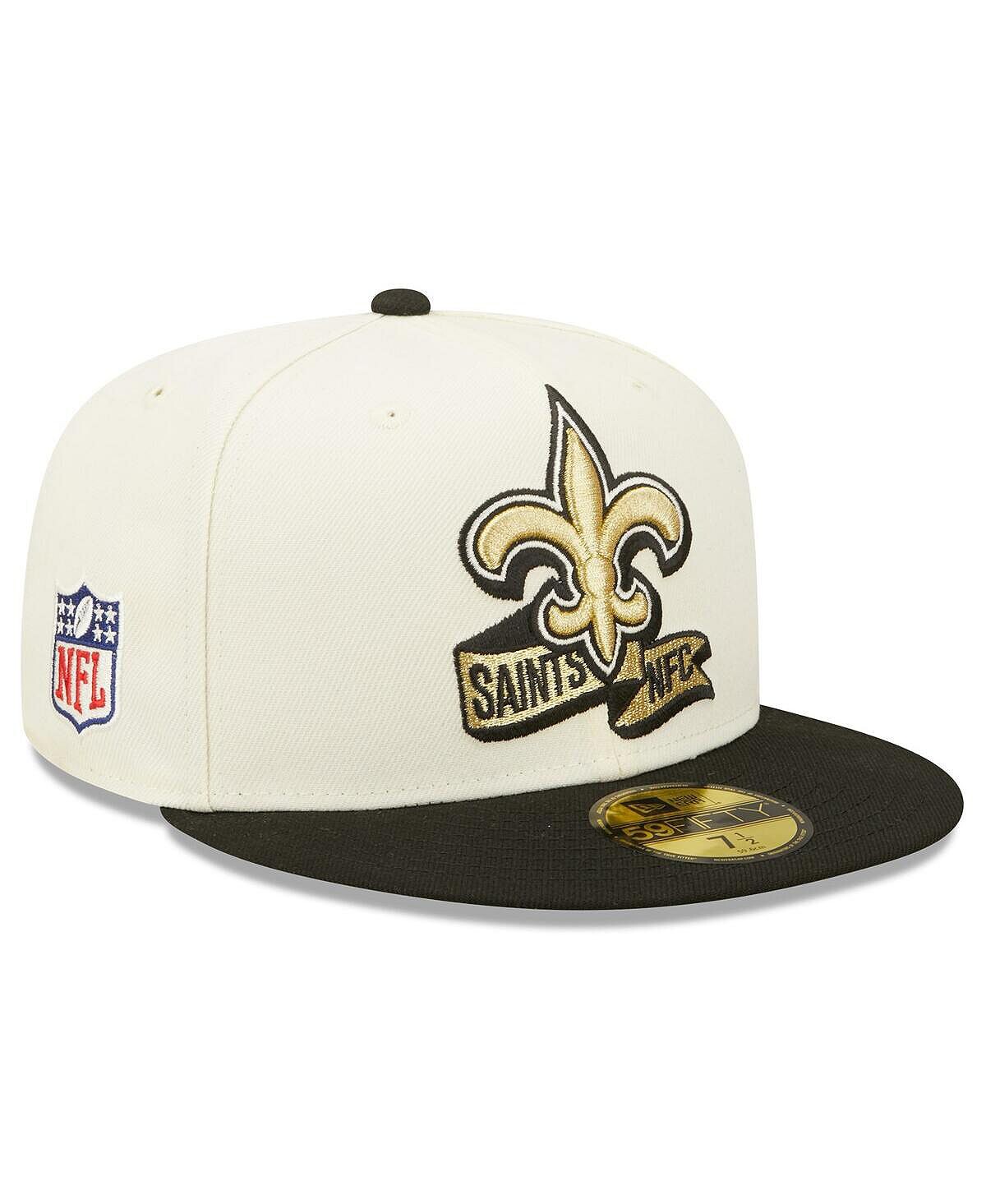 

Мужская кремовая, черная приталенная шляпа New Orleans Saints 2022 Sideline 59FIFTY New Era
