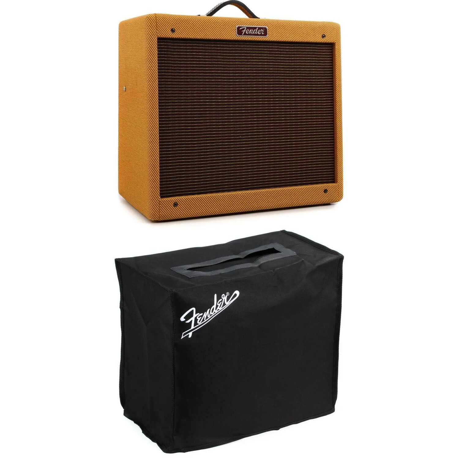 

Новый ламповый комбоусилитель Fender Blues Junior 1x12 дюймов, 15 Вт с крышкой — лакированный твид
