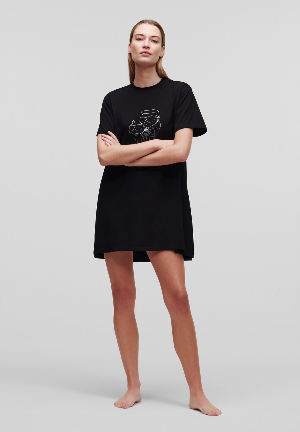

Ночная рубашка KARL LAGERFELD ИКОНИК, цвет black/silver
