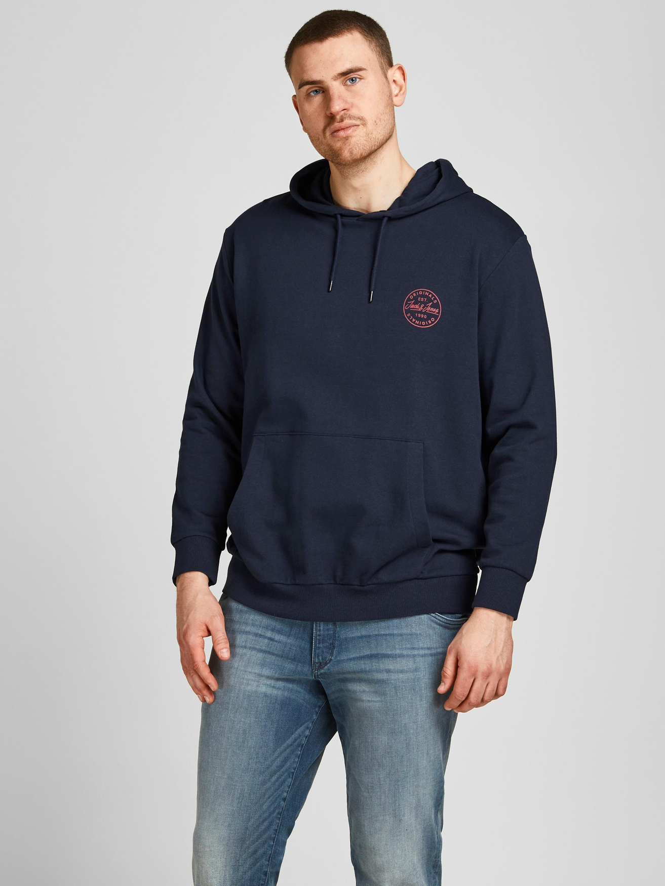 

Толстовка Jack & Jones Plus Size Hoodie Kapuzen Übergrößen JJESHARK, темно-синий