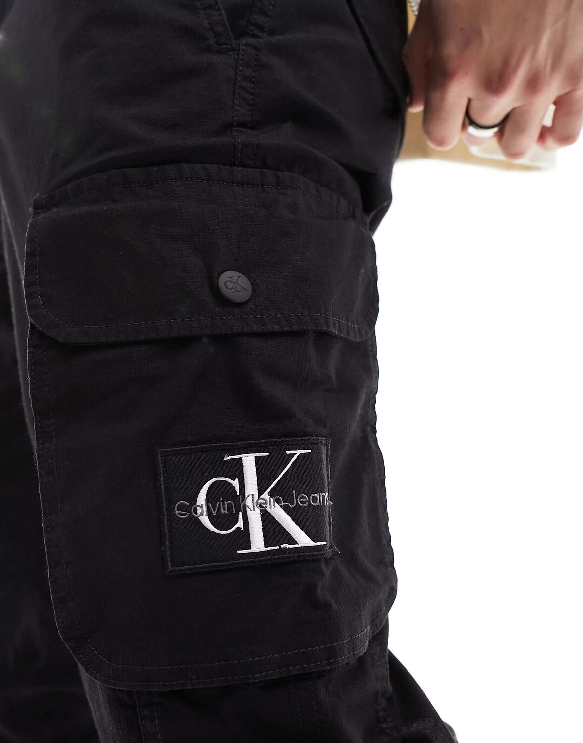 

Черные брюки-карго скинни скинни Calvin Klein Jeans, Черный