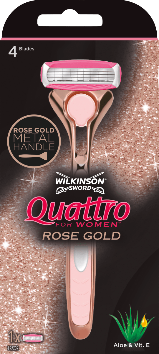 Бритва Quattro для женщин розовое золото 1 штука WILKINSON SWORD