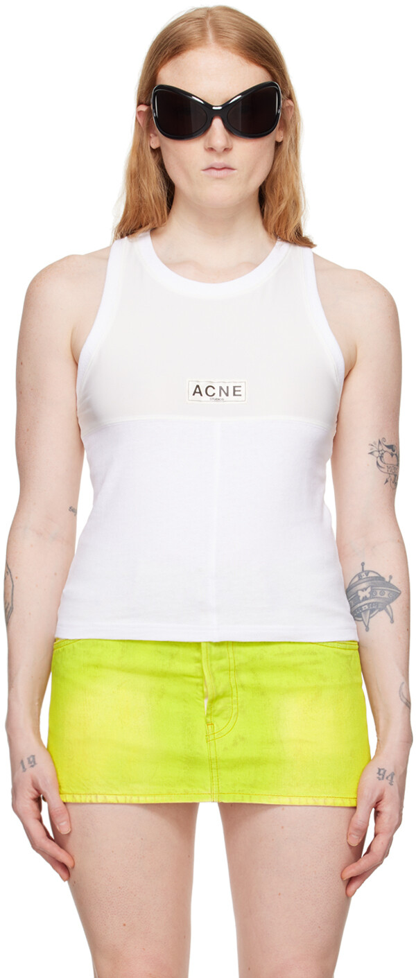 

Белая майка со вставками Acne Studios