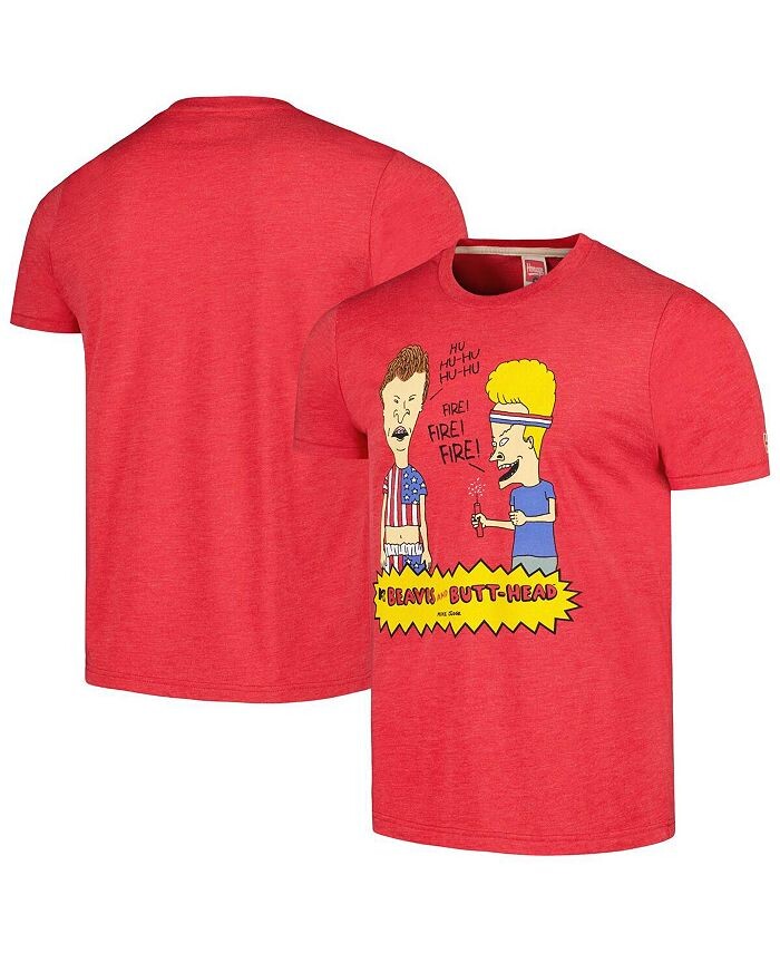 

Мужская и женская красная футболка Beavis and Butt-Head Tri-Blend Homage, красный