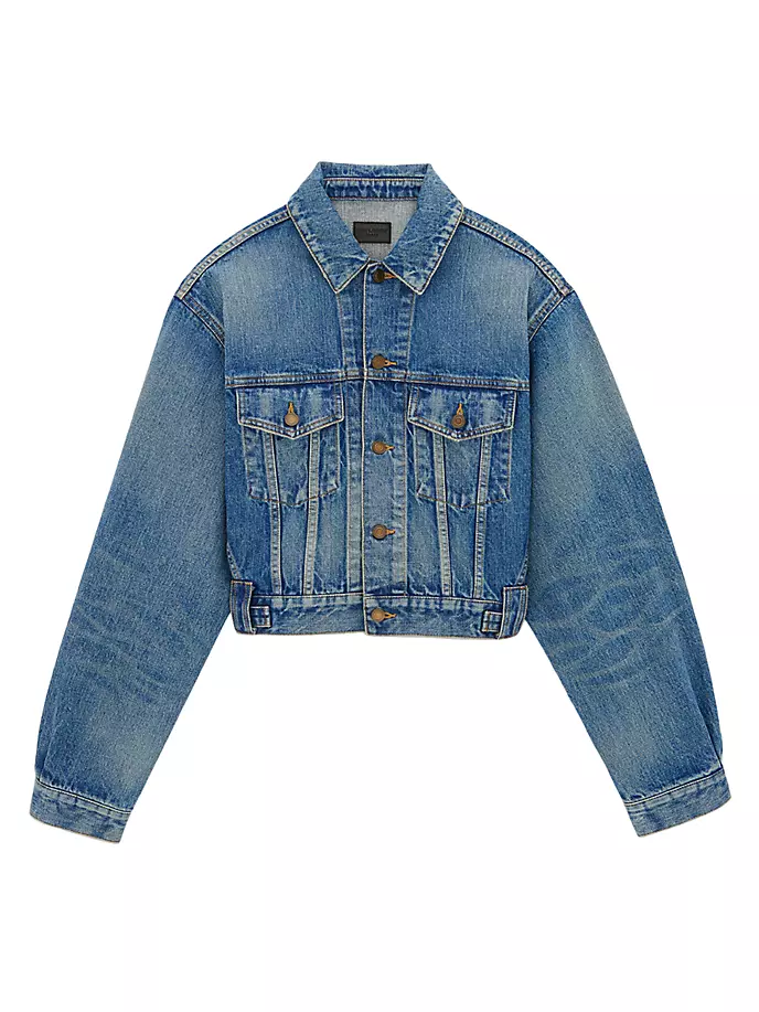 Куртка в стиле 80-х из винтажного денима Saint Laurent, синий