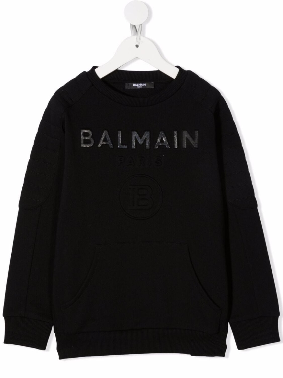 

Balmain Kids толстовка с тисненым логотипом, черный