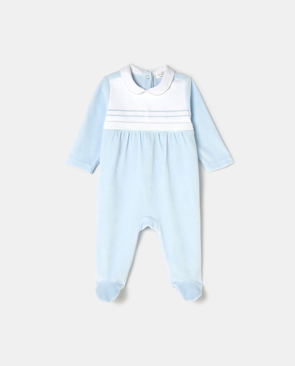 

Комбинезон для мальчика с воротником на шнурке Cotton Juice, синий