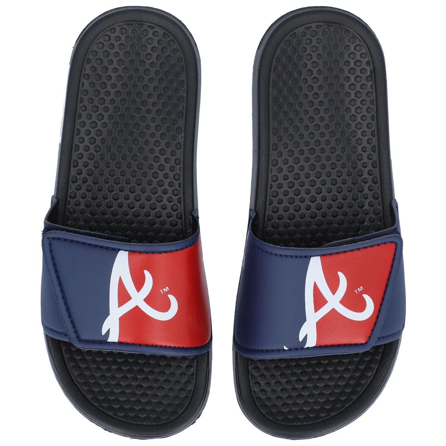 

Молодежные шлепанцы Legacy с большим логотипом FOCO Atlanta Braves с цветными блоками Unbranded