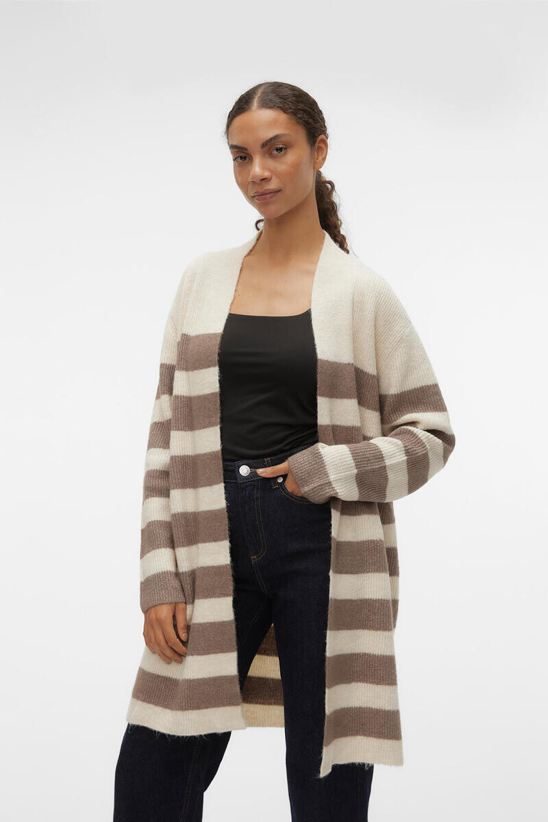 

Полосатый открытый кардиган Vero Moda, серый