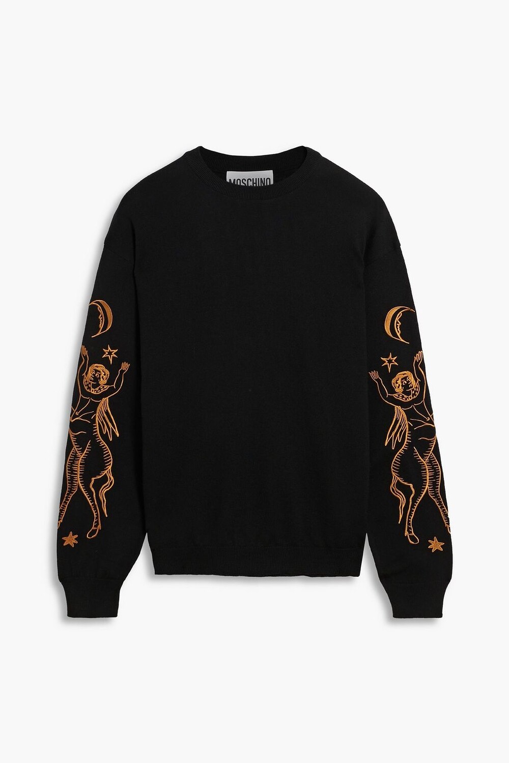 

Свитер из шерсти с вышивкой MOSCHINO, черный