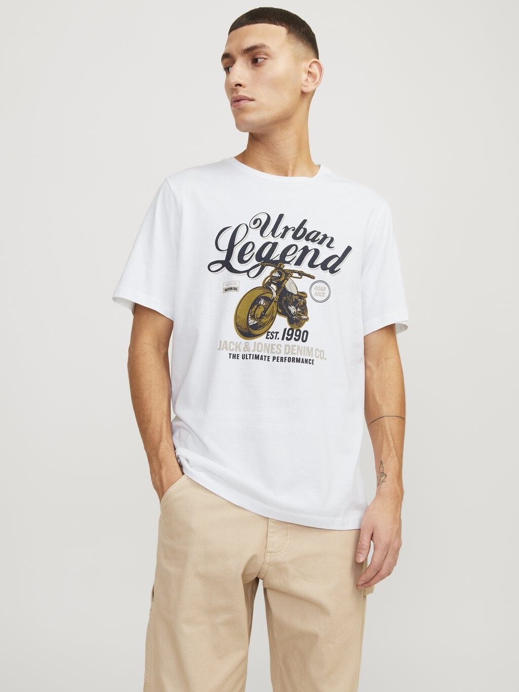 

Футболка с принтом KLASSISCHES Jack & Jones, крем