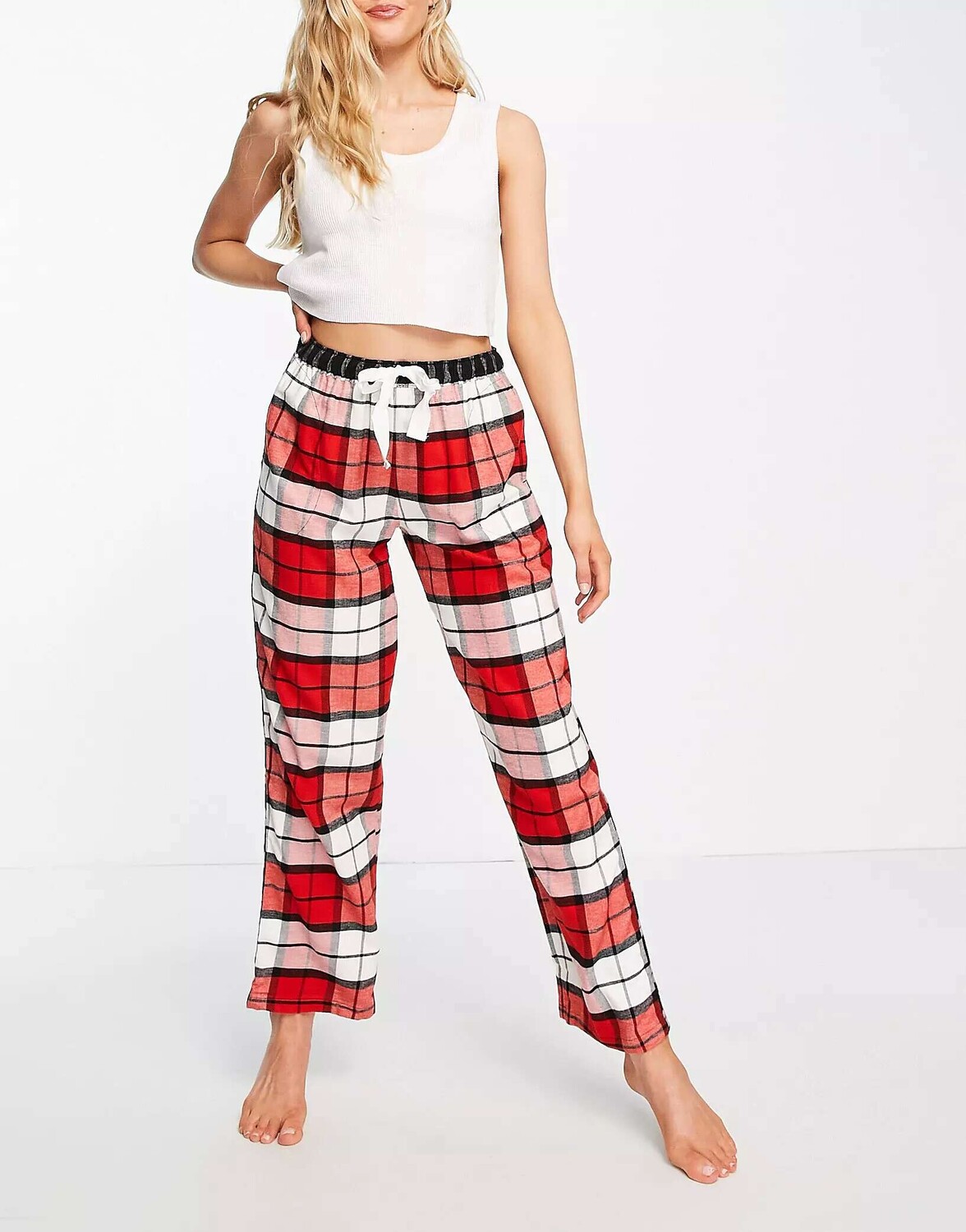 

Фланелевые брюки для отдыха DKNY в красную клетку