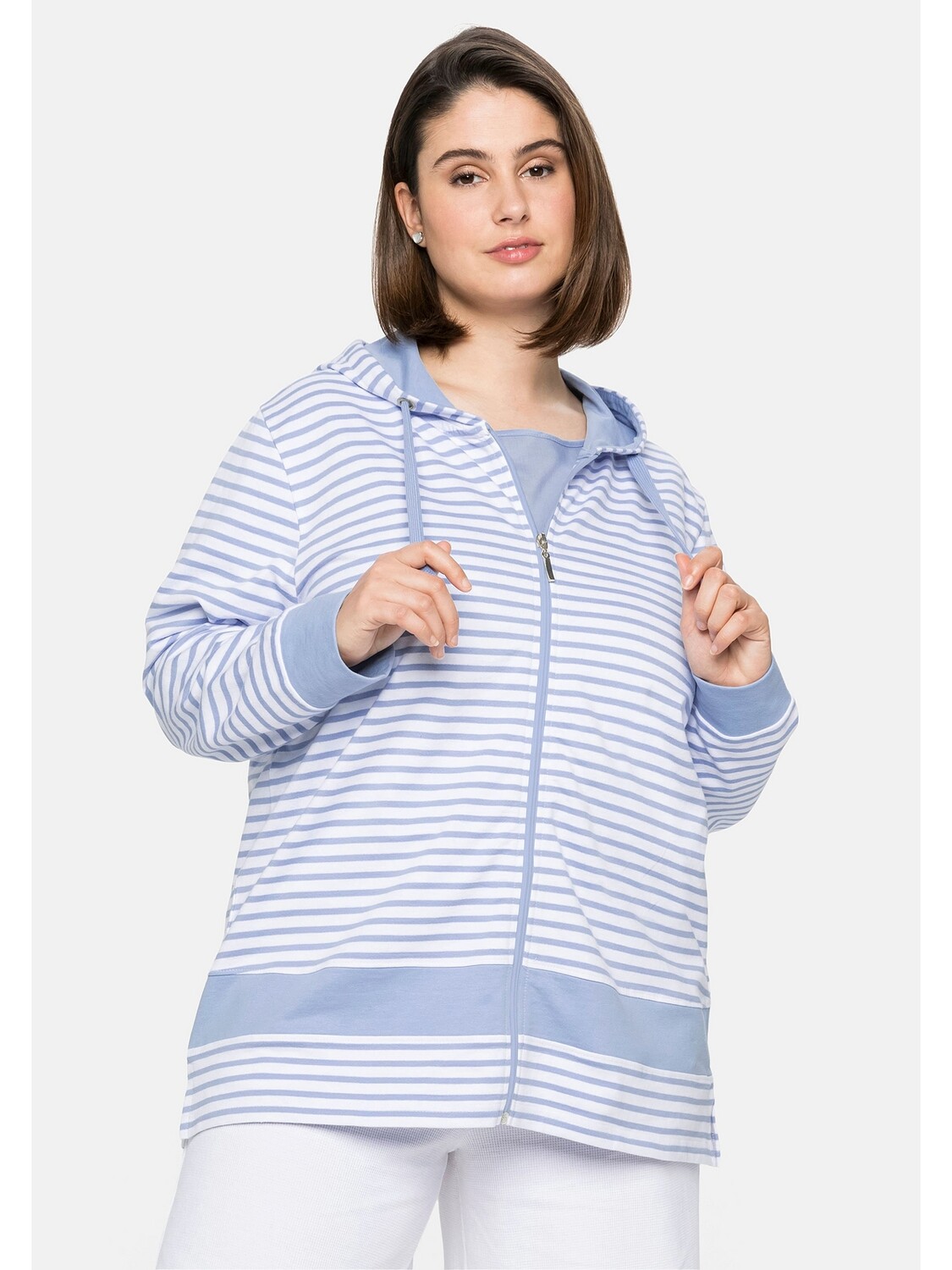 

Толстовка sheego, цвет mittelblau gestreift