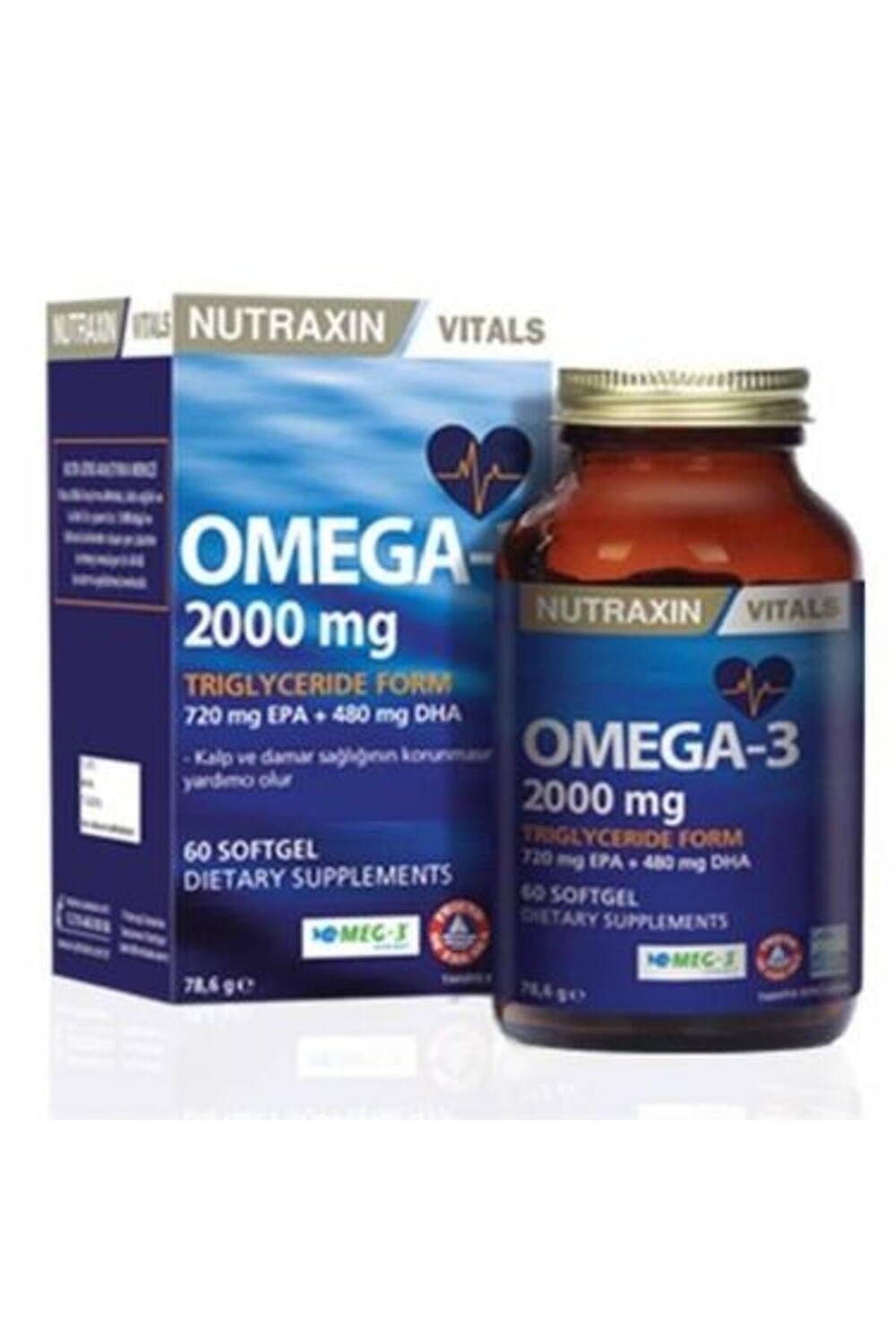 

Nutraxin Омега-3 рыбий жир 2000 мг 60 мягких желатиновых капсул