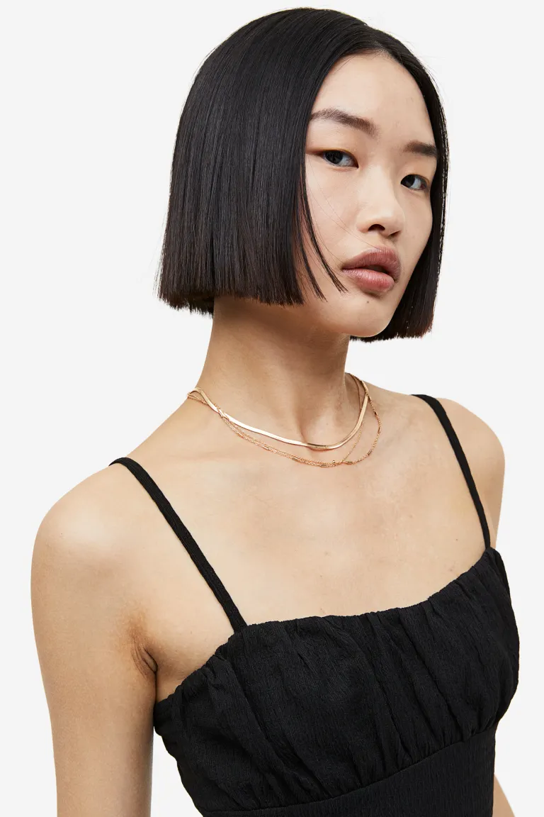 Мятое трикотажное платье H&M, черный