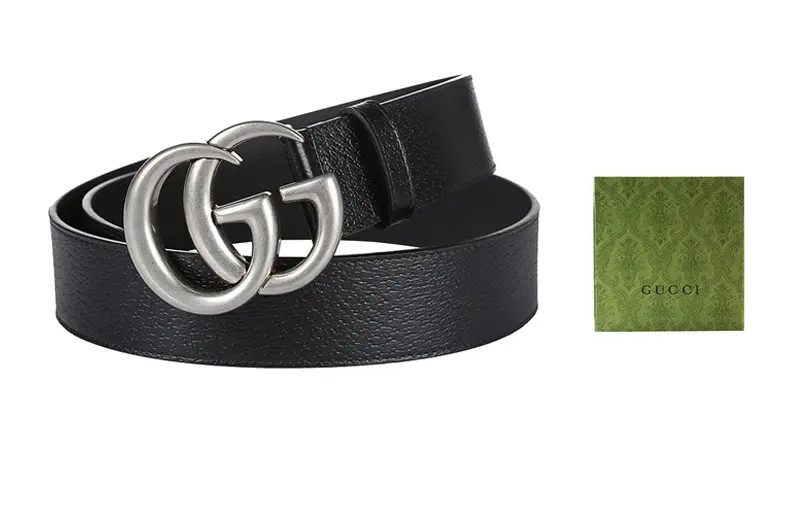 

Ремень GUCCI GG кожаный ширина 4 см, черный