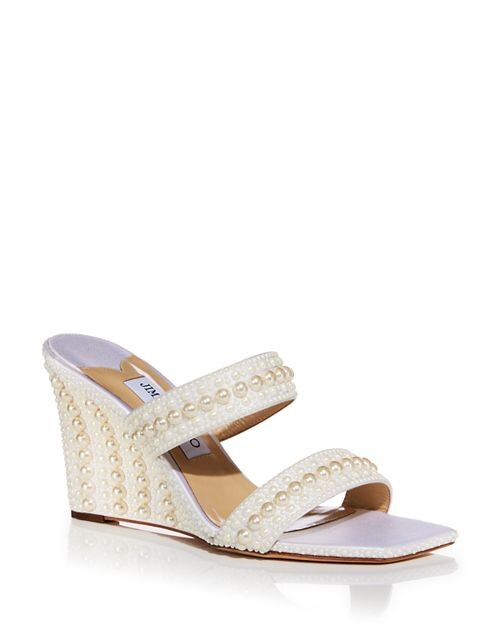 

Женские мюли на танкетке с украшением Sacoria Jimmy Choo, цвет White